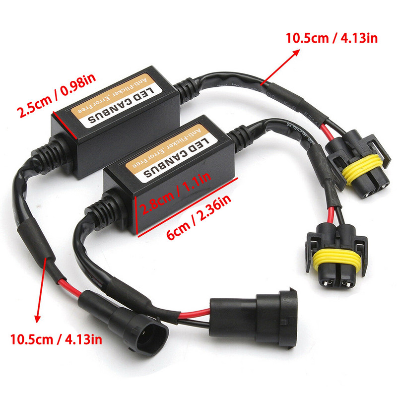 2 buc H8/H11 LED adaptor decodor faruri Canbus anti-pâlpâire becuri cablaj rezistor decodor avertisment anulare eroare impermeabilă