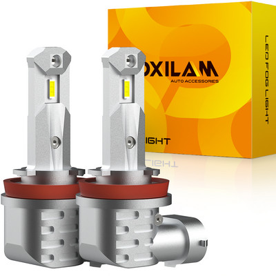 OXILAM 2x H8 H11 LED фар H10 9145 9140 9006 HB4 CSP LED фар за мъгла 6500K 3000K Жълта крушка за дневни светлини за кола