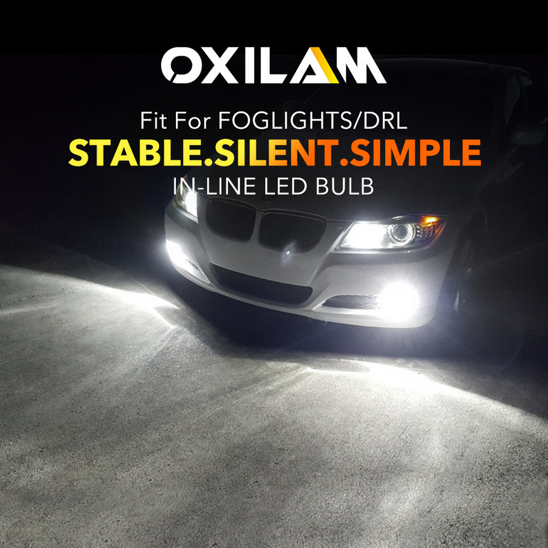 OXILAM 2x H8 H11 LED priekinis žibintas H10 9145 9140 9006 HB4 CSP LED rūko žibintas 6500K 3000K geltona automobilio dienos šviesos lemputė