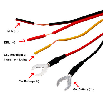 SELYNDE Αξεσουάρ Αυτοκινήτου Φωτισμός Ημέρας LED αυτοκινήτου DRL Ελεγκτής Αυτόματου Ρελέ Καλωδίωσης Dimmer On/Off 12-18V
