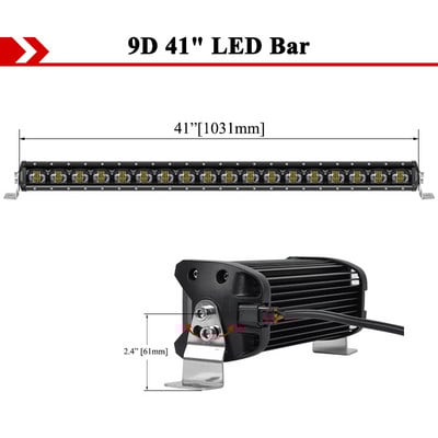 Lentile VISORAK 9D pentru mașină offroad SUV 4x4 LED bară luminoasă de lucru pentru Polaris ATV Ford Rover Jeep Hummer Pickup Volvo Camion Scania Camion