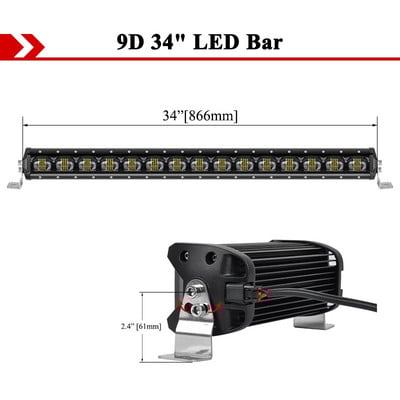 Lentile VISORAK 9D pentru mașină offroad SUV 4x4 LED bară luminoasă de lucru pentru Polaris ATV Ford Rover Jeep Hummer Pickup Volvo Camion Scania Camion