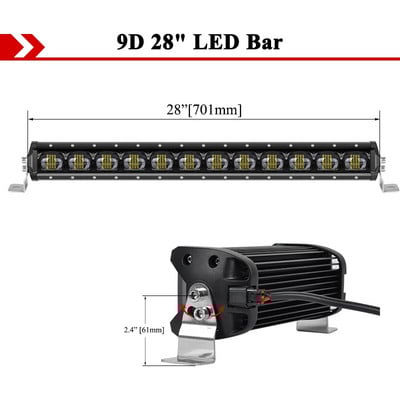 Lentile VISORAK 9D pentru mașină offroad SUV 4x4 LED bară luminoasă de lucru pentru Polaris ATV Ford Rover Jeep Hummer Pickup Volvo Camion Scania Camion