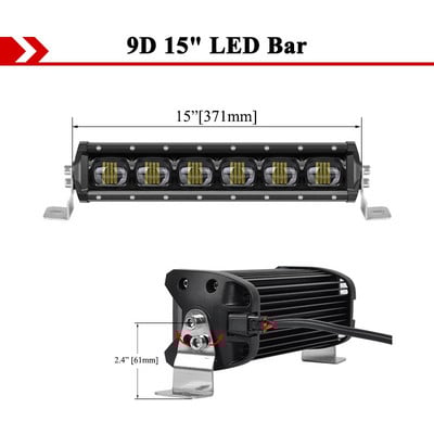 Lentile VISORAK 9D pentru mașină offroad SUV 4x4 LED bară luminoasă de lucru pentru Polaris ATV Ford Rover Jeep Hummer Pickup Volvo Camion Scania Camion