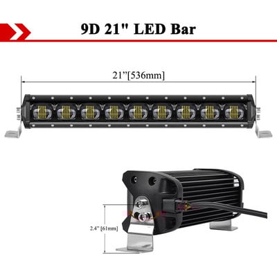 Lentile VISORAK 9D pentru mașină offroad SUV 4x4 LED bară luminoasă de lucru pentru Polaris ATV Ford Rover Jeep Hummer Pickup Volvo Camion Scania Camion