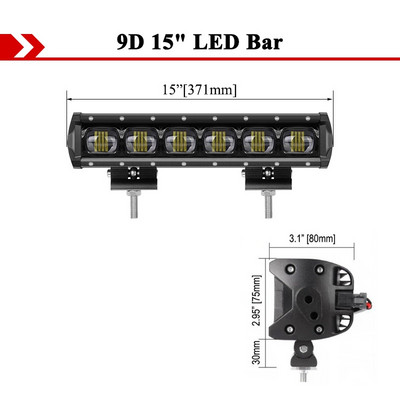 VISORAK 9D Lens Traktor Auto SUV 4wd 4x4 Flood LED Work Light Bar Za Jeep Ford Hummer Defender Pickup Volvo Scania Kamion Kamion