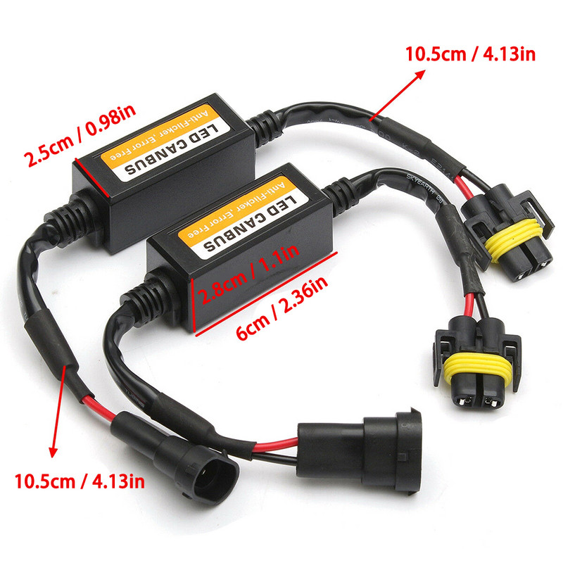 2 buc H8/ H11 Adaptor decodor de cablare Canbus Anti Hyper Blink Flash Error Anulare Canbus far LED Decodor anulator faruri