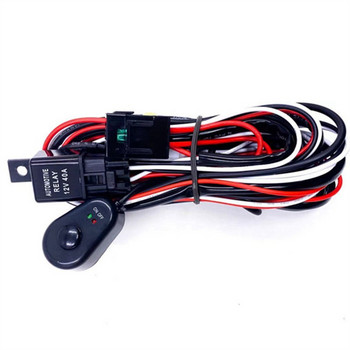 Универсален комплект кабелни снопове за автоматични кабели 2 LED 9-16V 180W Автомобилни фарове Комплект линии за фарове за мъгла с 40A превключвател Реле Предпазител