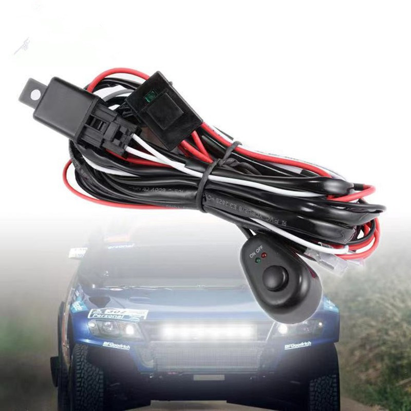 Kit cablaj universal pentru cabluri auto 2 LED 9-16V 180W Set de linii de faruri de ceață pentru faruri de mașină cu siguranță lamă releu comutator 40A