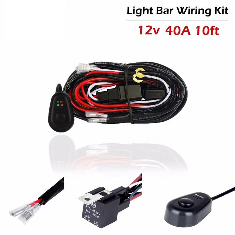 Kit cablaj universal pentru cabluri auto 2 LED 9-16V 180W Set de linii de faruri de ceață pentru faruri de mașină cu siguranță lamă releu comutator 40A