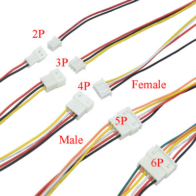 10 чифта Micro JST XH 2.54 2P 3P 4P 5P 6PIN мъжки и женски щепсел конектор 2.54 мм стъпка с кабел за кабел 200 мм кабел за зареждане на батерията