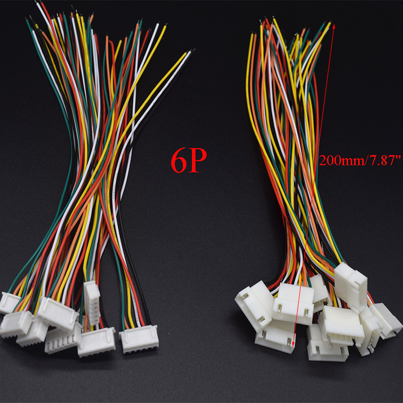 10Pair Micro JST XH 2,54 2P 3P 4P 5P 6PIN dugós dugós csatlakozó 2,54 mm-es osztás vezetékes kábellel 200 mm-es akkumulátortöltő kábel