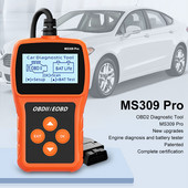 MS309PRO OBD2 Scanner Instrument de diagnosticare Tester baterie Cititor de coduri de eroare pentru mașină Analizor de testare a motorului auto Afișaj 2,4"