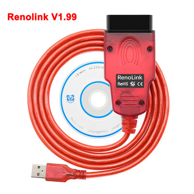 Renolink V1.99 OBD2 jaoks Renault OBD 2 OBD2 autodiagnostika automaatne tööriist ECU kiibi häälestus turvapadja lähtestamine V1.87 ECM UCH võtme programmeerija
