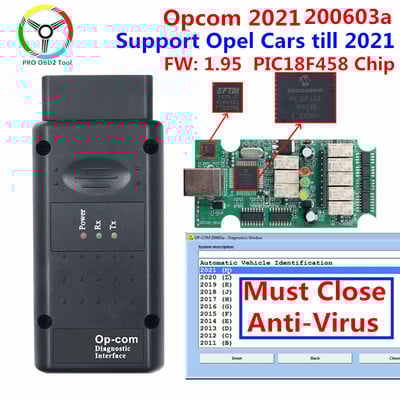 Cititor de cod OPCOM V1.99 V1.70 OBD 2 CAN-BUS pentru scaner de diagnosticare Opel OBD2 Suport mașini 2021 opcom profession 170823c