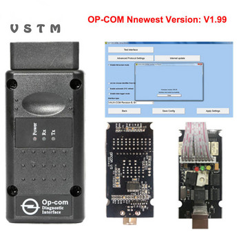 Υψηλής ποιότητας OPCOM v1.59 V1.70 1.95 1.99 OP COM με πραγματικό pic18f458 μπορεί να είναι flash update firmware OP-COM For Opel Diagnostic tool