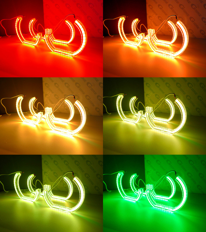 BMW 1-es sorozathoz E82 E88 E87 E81 RF Remote Bluetooth APP Multi Color Crystal DTM M4 Style RGB LED Angel Eyes Kit halo gyűrűk