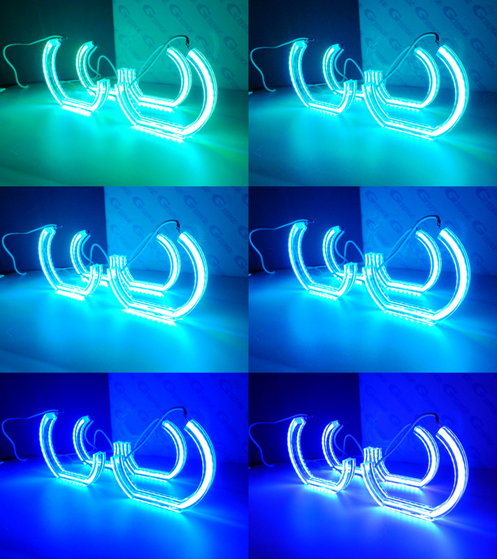BMW 1-es sorozathoz E82 E88 E87 E81 RF Remote Bluetooth APP Multi Color Crystal DTM M4 Style RGB LED Angel Eyes Kit halo gyűrűk