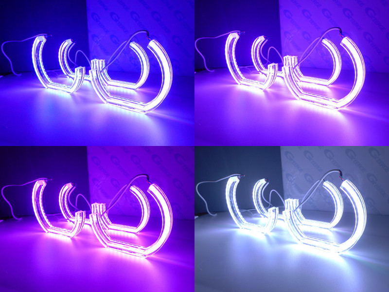 BMW 1-es sorozathoz E82 E88 E87 E81 RF Remote Bluetooth APP Multi Color Crystal DTM M4 Style RGB LED Angel Eyes Kit halo gyűrűk
