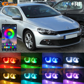 Za Volkswagen VW Scirocco III MK3 RF daljinski upravljač Bluetooth-kompatibilna APP Multicolor Ultra Bright RGB Led Angel Eyes Kit Halo prstenovi
