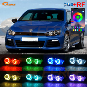 Για Volkswagen VW Scirocco III MK3 RF τηλεχειριστήριο συμβατή με Bluetooth APP Multi Color Ultra Bright RGB Led Angel Eyes Kit Halo Rings