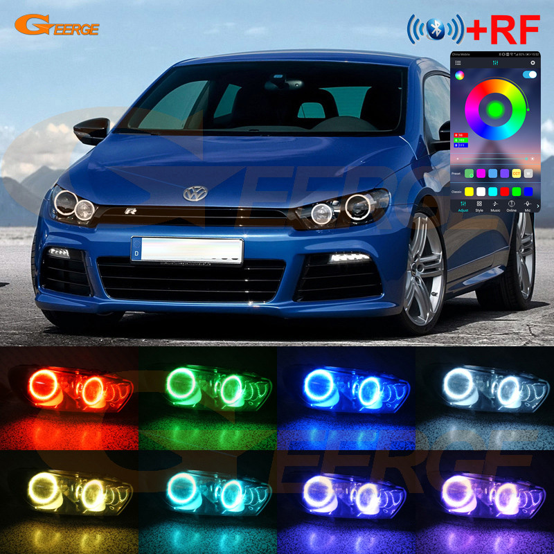 Za Volkswagen VW Scirocco III MK3 RF daljinski upravljač Bluetooth-kompatibilna APP Multicolor Ultra Bright RGB Led Angel Eyes Kit Halo prstenovi