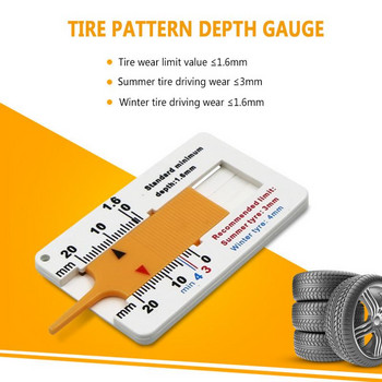 Уред за измерване на дълбочина на гумите на автомобилните колела 0-20 mm Дептометър на протектора на гумите Индикатор за дълбочина Уред за измерване на ремаркета за мотоциклети Ван Измервателен инструмент TXTB1