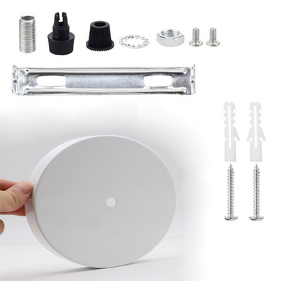 Lubų plokštė apvali juoda balta sidabrinė 8/10/12/15 cm senovinio disko šviesos priedų dėklas pakabinamoms lempoms ir sieninės šviesos lempos pagrindui