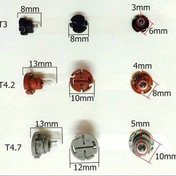 Για λάμπα οργάνων αυτοκινήτου T3 T4.2 T4.7 Λάμπα αλογόνου οργάνων Λυχνία κλιματισμού Φως ρολογιού Διακόπτης λυχνίας κλειδιού