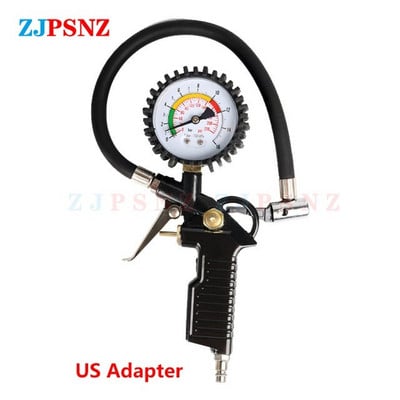 0-220/0-16BarPsi automobilių padangų slėgio matuoklio slėgio pistoleto tipas, skirtas oro kompresoriui automotociklo visureigio pripūtimo siurblio padangų taisymo įrankis