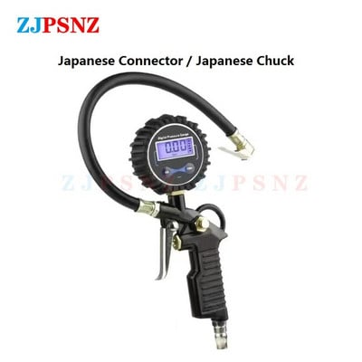 0-220/0-16BarPsi automobilių padangų slėgio matuoklio slėgio pistoleto tipas, skirtas oro kompresoriui automotociklo visureigio pripūtimo siurblio padangų taisymo įrankis