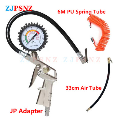 0-220/0-16BarPsi automobilių padangų slėgio matuoklio slėgio pistoleto tipas, skirtas oro kompresoriui automotociklo visureigio pripūtimo siurblio padangų taisymo įrankis