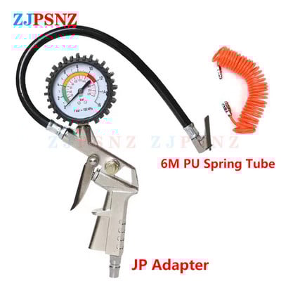 0-220/0-16BarPsi automobilių padangų slėgio matuoklio slėgio pistoleto tipas, skirtas oro kompresoriui automotociklo visureigio pripūtimo siurblio padangų taisymo įrankis