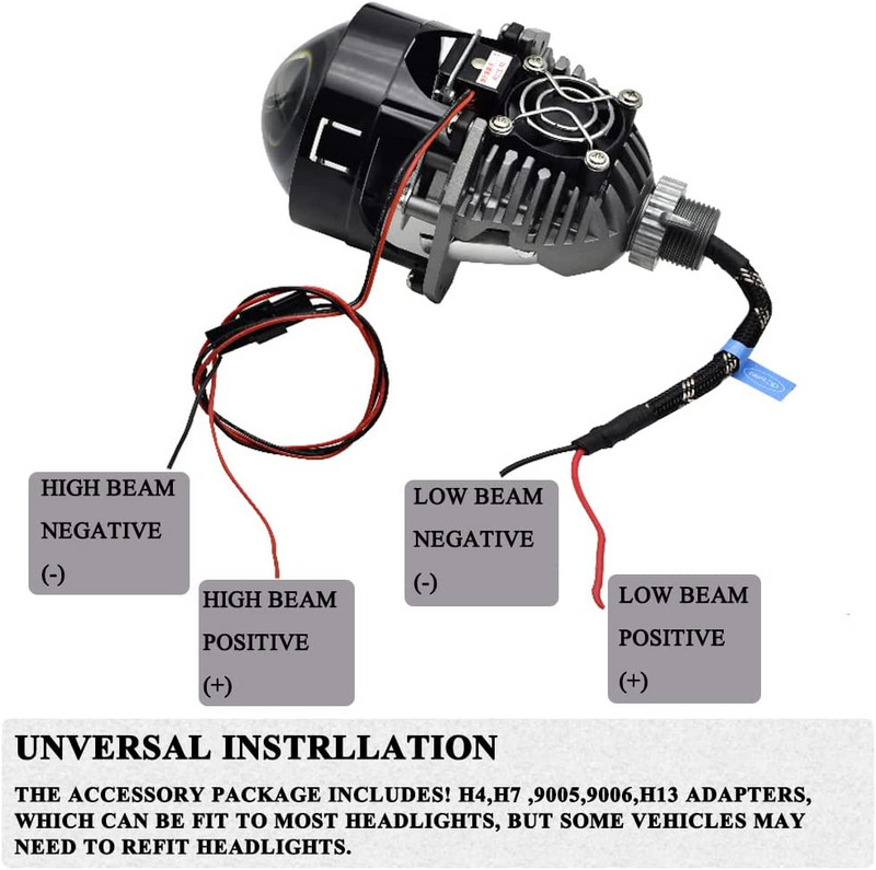 2,5 colio automobilio LED projektoriaus lęšis mėlyna danga medaus šukas naujas dizainas 80w tolimosios ir artimosios šviesos universalus objektyvo modifikavimas