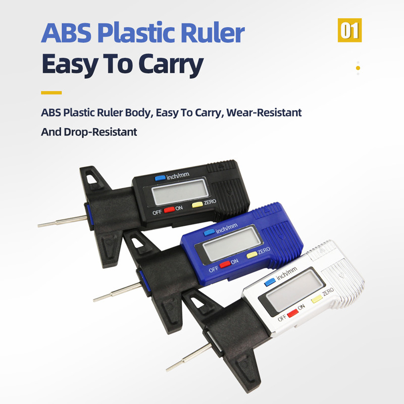 Digitalni mjerač dubine gaznog sloja gume za automobile Mjerači debljine Sustav za praćenje dubine Kaliper Alat za mjerenje automatskog otkrivanja istrošenosti guma