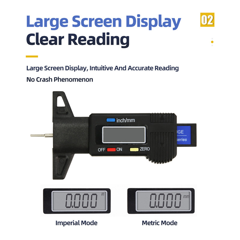 Digitalni mjerač dubine gaznog sloja gume za automobile Mjerači debljine Sustav za praćenje dubine Kaliper Alat za mjerenje automatskog otkrivanja istrošenosti guma