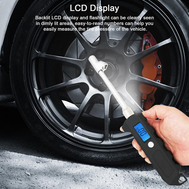 Automobilski digitalni mjerač tlaka u gumama LCD zaslon za kamione, motocikle, kotače kotača za gume, tlak zraka u gumama, tester, alat za praćenje