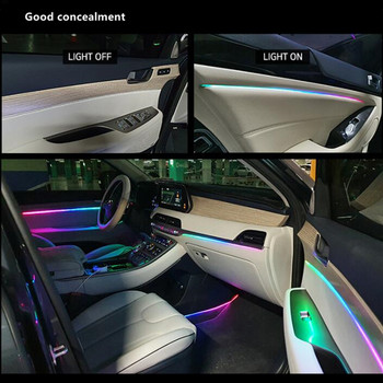 6 в 1 Symphony car Околни светлини RGB автомобилен интериор Акрилен световод с оптични влакна Универсални атмосферни светлини за декорация на кола