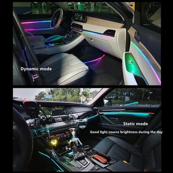 6 в 1 Symphony car Околни светлини RGB автомобилен интериор Акрилен световод с оптични влакна Универсални атмосферни светлини за декорация на кола