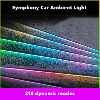 6 в 1 Symphony car Околни светлини RGB автомобилен интериор Акрилен световод с оптични влакна Универсални атмосферни светлини за декорация на кола