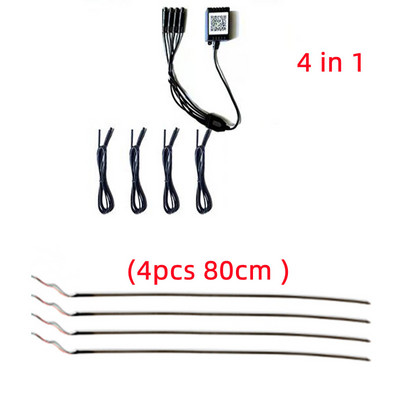 6 σε 1 Συμφωνικό αυτοκίνητο Φώτα περιβάλλοντος RGB εσωτερικό αυτοκινήτου Ακρυλικό φως οδηγός οπτικών ινών Universal φώτα ατμόσφαιρας διακόσμησης αυτοκινήτου