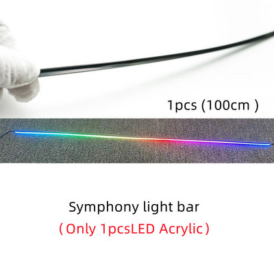 6 σε 1 Συμφωνικό αυτοκίνητο Φώτα περιβάλλοντος RGB εσωτερικό αυτοκινήτου Ακρυλικό φως οδηγός οπτικών ινών Universal φώτα ατμόσφαιρας διακόσμησης αυτοκινήτου