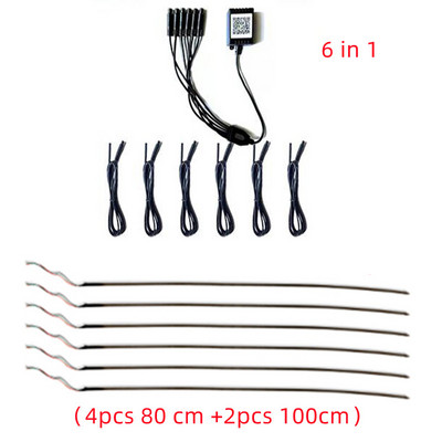 6 σε 1 Συμφωνικό αυτοκίνητο Φώτα περιβάλλοντος RGB εσωτερικό αυτοκινήτου Ακρυλικό φως οδηγός οπτικών ινών Universal φώτα ατμόσφαιρας διακόσμησης αυτοκινήτου