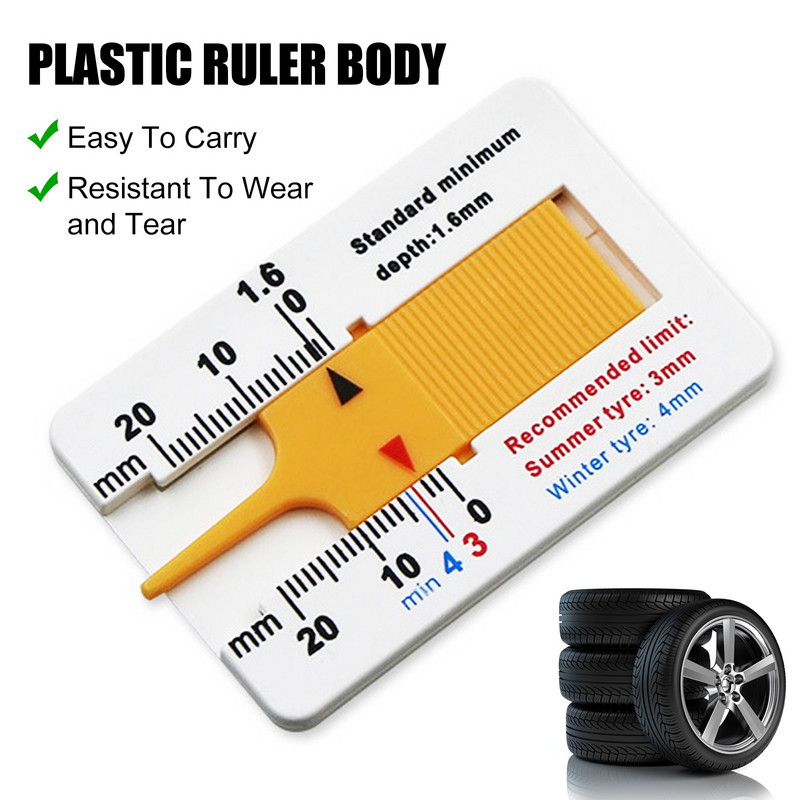 Μετρητής βάθους ελαστικού τροχού αυτοκινήτου 0-20 χιλιοστά Μετρητής βάθους ελαστικού τροχού αυτοκινήτου Ενδεικτική λυχνία βάθους μετρητή τροχού Αξεσουάρ για Audi Bwm Honda