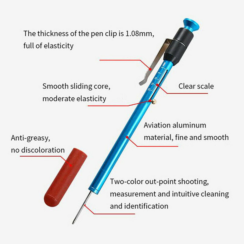Naujo automobilio stabdžių trinkelių testeris rašiklis stabdžių bloko skalė storio matuoklis matavimo įrankis padangų ratų aptikimo įrankiai detektoriaus priedai