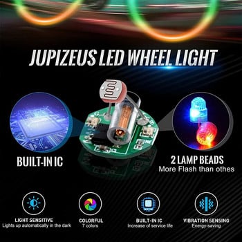 2бр. Автомобилни колела Гуми Led Light Colorful Valve Lamp Air Valve Steb Caps Cover Аксесоари за планински велосипед Велосипед Мотоциклет