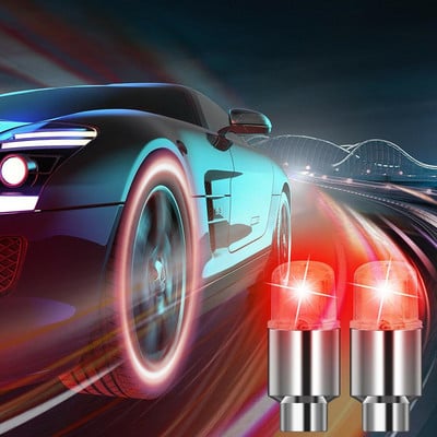 2 buc roți de mașină anvelope lumină LED colorată lampă cu supapă capace pentru tija supapei de aer capac accesorii pentru biciclete de munte biciclete motociclete