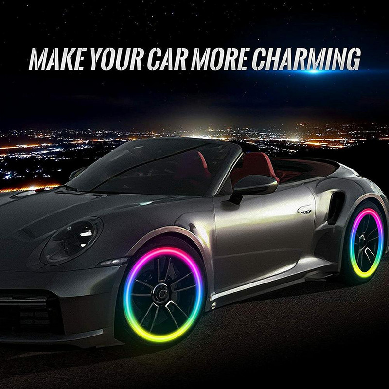 2 buc roți de mașină anvelope lumină LED colorată lampă cu supapă capace pentru tija supapei de aer capac accesorii pentru biciclete de munte biciclete motociclete