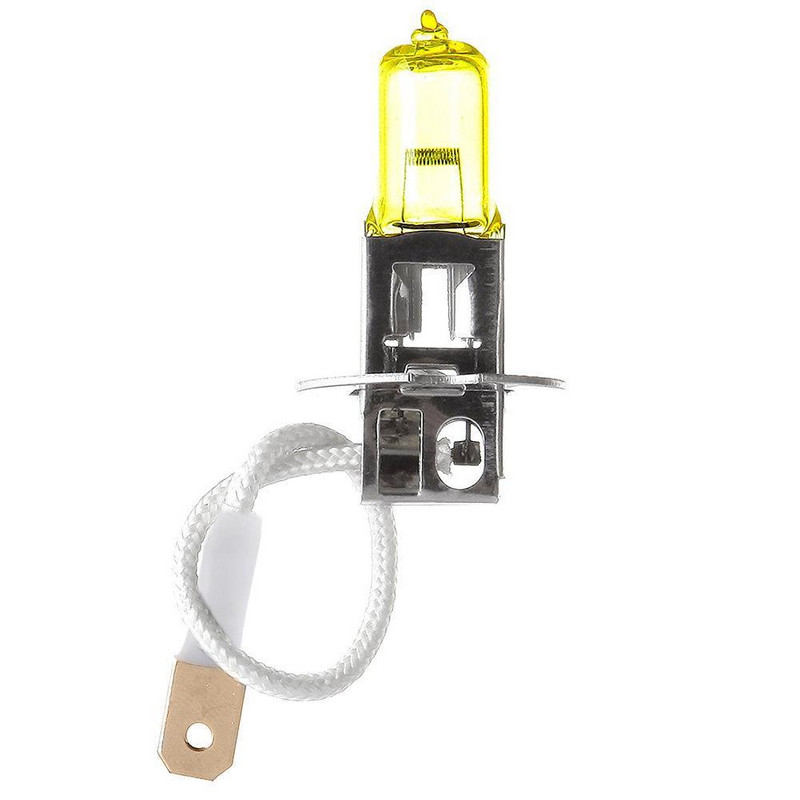 Hippcron 2 buc. Lampă cu halogen H3 Galben 12V 55W 3000K Xenon strălucitor din sticlă de cuarț Bec auto pentru lumină de ceață