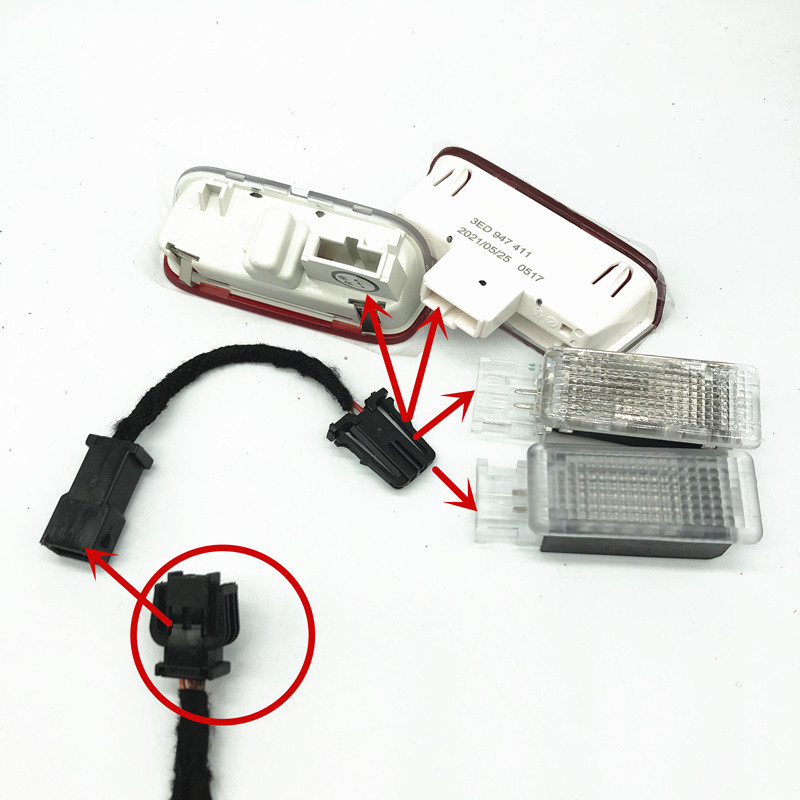 Ușă cu LED-uri pentru mașină de bun venit/gapă pentru picioare/lumină pentru torpedo/lumină portbagaj/ cablu adaptor de mufă pentru convertizor pentru vw pentru Audi A3 A4 A5 A6 Q3 Q5 Q7